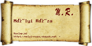 Mályi Róza névjegykártya